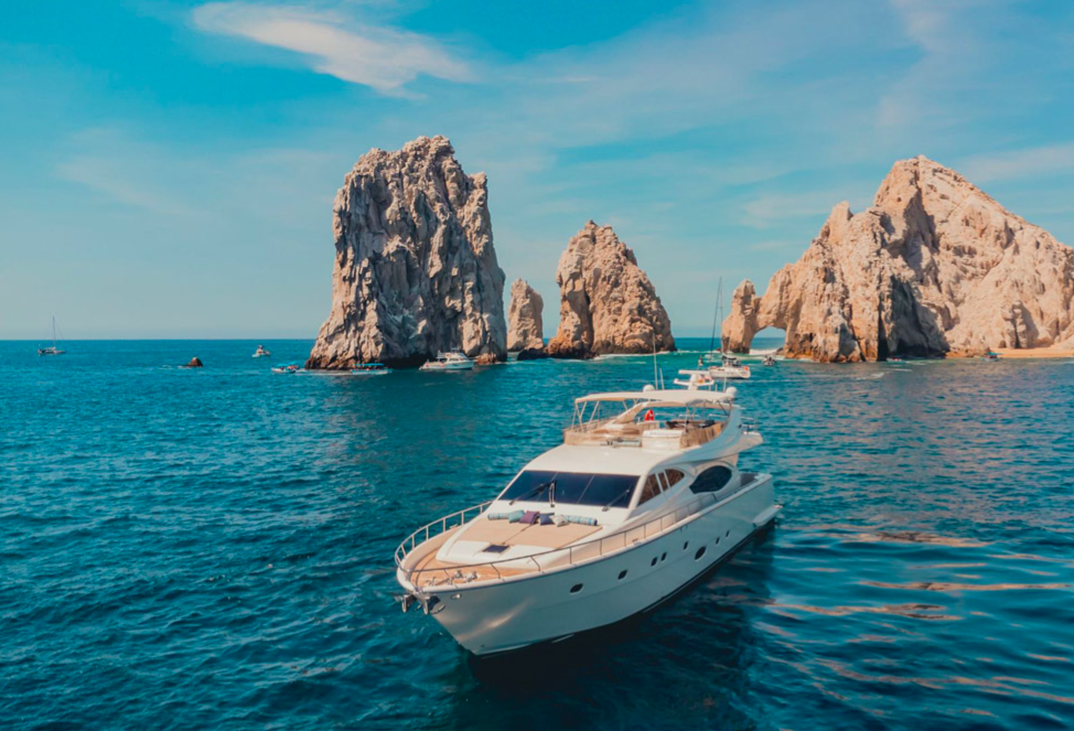 Yacht 80 ft anchored by Land Ends